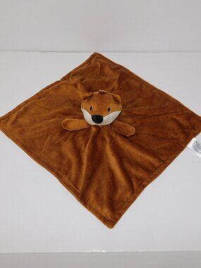 TJX Brown White Fox Security Blanket Baby lovey nunu Soother Comforter Plush